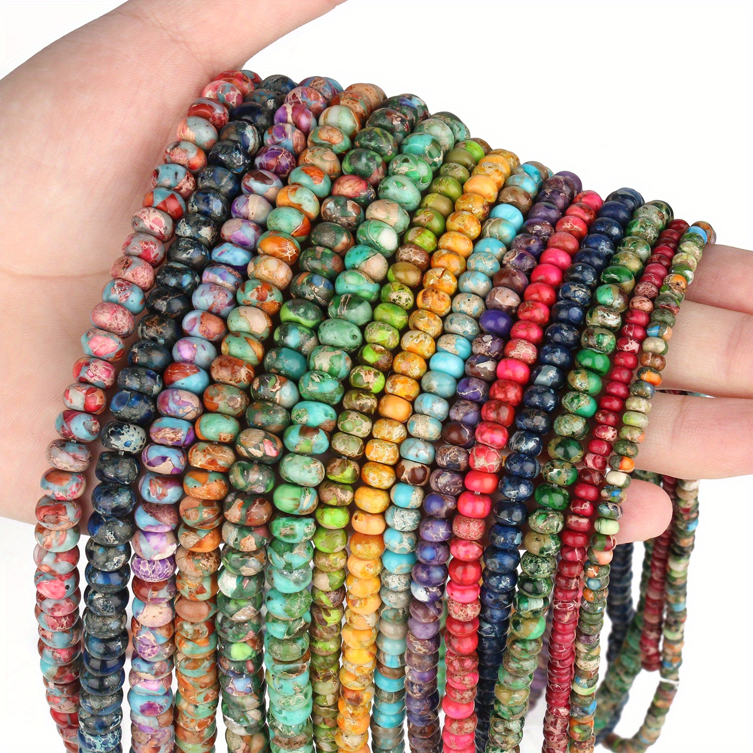 8mm Natural Stone Sea Sediment Jasper Beads for DIY Jewelry Making